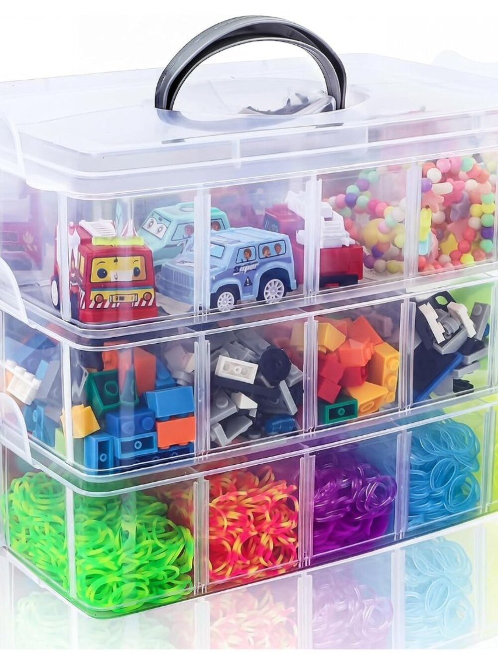 Bead Organizer 3 Tier 30 grid Stackable Craft Tackle Storage Container